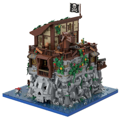 MOC - 105796 Piratenschädelinsel mit Rotbarts Haus Klemmbausteine - LesDiy - Klemmbausteine