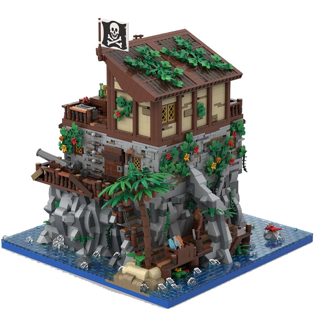 MOC - 105796 Piratenschädelinsel mit Rotbarts Haus Klemmbausteine - LesDiy - Klemmbausteine