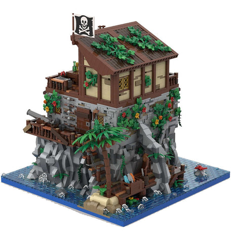 MOC - 105796 Piratenschädelinsel mit Rotbarts Haus Klemmbausteine - LesDiy - Klemmbausteine