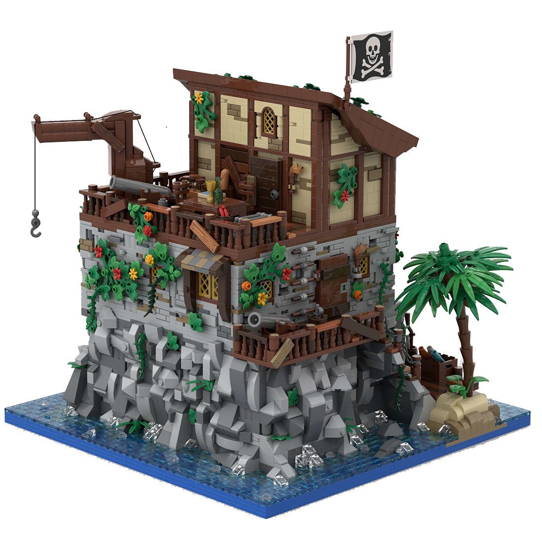 MOC - 105796 Piratenschädelinsel mit Rotbarts Haus Klemmbausteine - LesDiy - Klemmbausteine