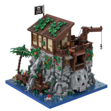 MOC - 105796 Piratenschädelinsel mit Rotbarts Haus Klemmbausteine - LesDiy - Klemmbausteine
