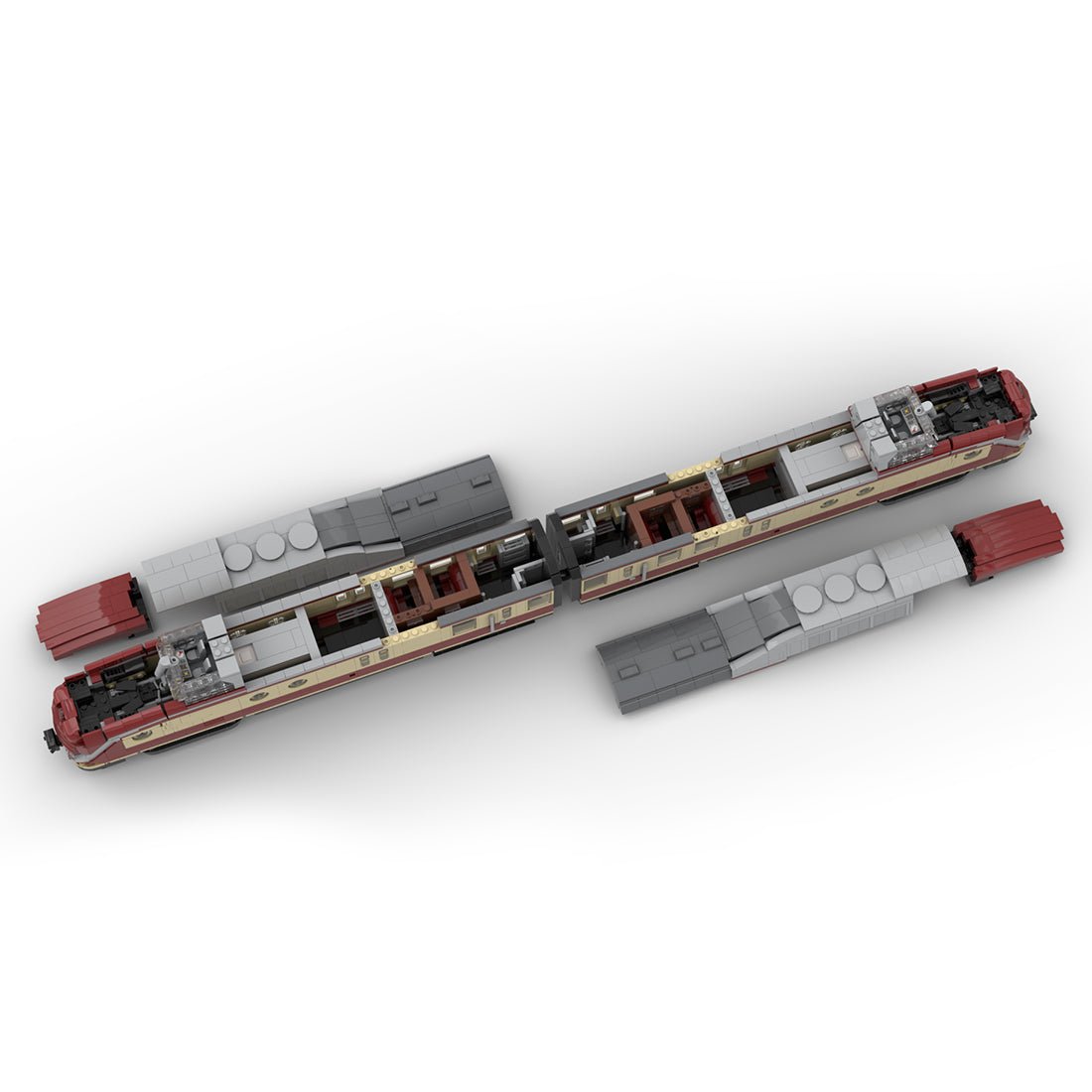 MOC - 106675 Zug BR 601 "VT 11.5 Triebwagen" Klemmbausteine - LesDiy - Klemmbausteine
