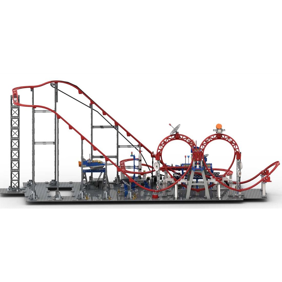 MOC - 107973 Achterbahn mit Doppelschleife Klemmbausteine - LesDiy - Klemmbausteine