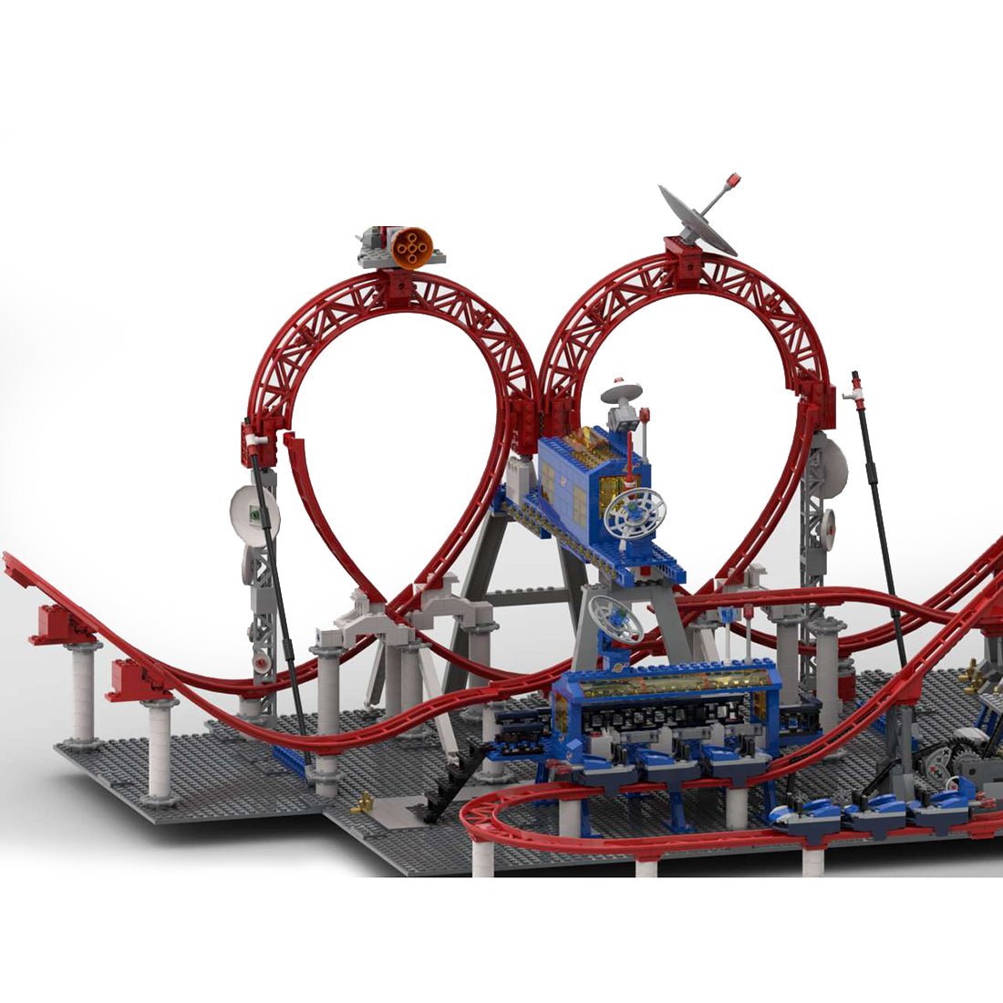 MOC - 107973 Achterbahn mit Doppelschleife Klemmbausteine - LesDiy - Klemmbausteine