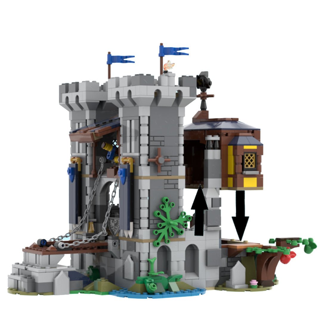 MOC - 108731 Fort des mittelalterlichen Schwarzen Sakers Klemmbausteine - LesDiy - Klemmbausteine