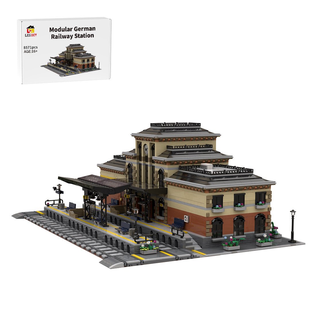 MOC - 109197 Modular German Railway Station Klemmbausteine - LesDiy - Klemmbausteine