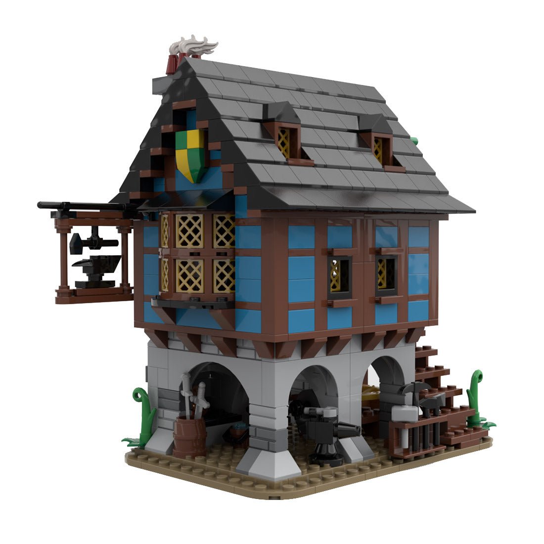MOC - 113518 Medieval Theme Alley's Blacksmith - LesDiy - Klemmbausteine