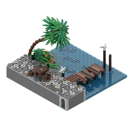 MOC - 116560 Stone Pier with Plank Bridge Klemmbausteine - LesDiy - Klemmbausteine
