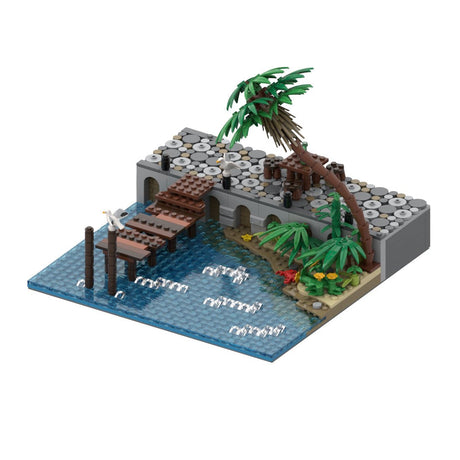 MOC - 116560 Stone Pier with Plank Bridge Klemmbausteine - LesDiy - Klemmbausteine