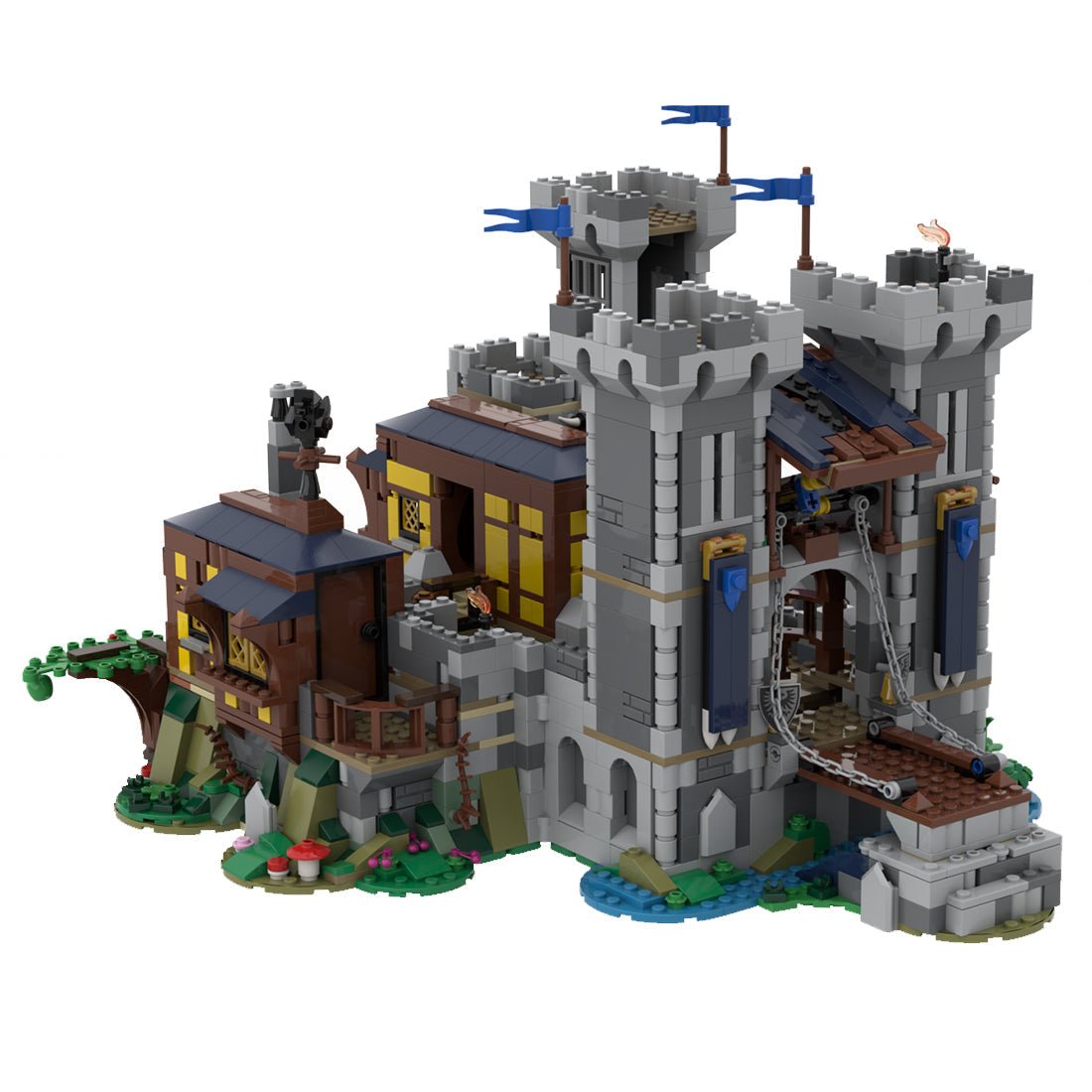 MOC - 116798 Mittelalterliche Festung des Schwarzen Sakers Klemmbausteine - LesDiy - Klemmbausteine