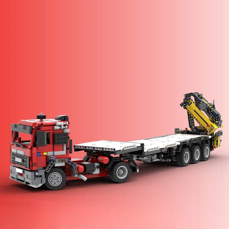 MOC - 119907 Tieflader mit Kranwagen Klemmbausteine - LesDiy - Klemmbausteine