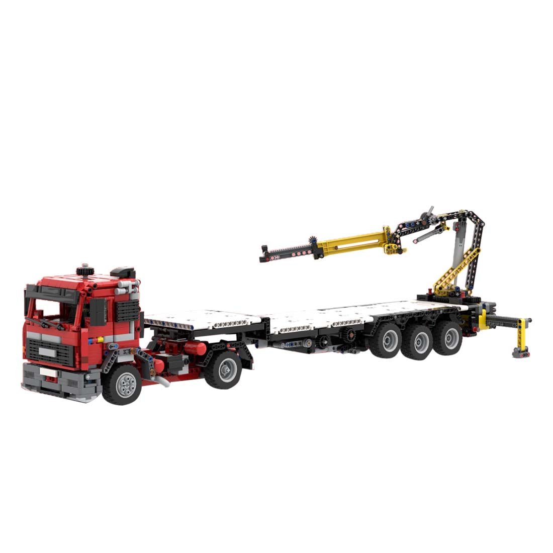 MOC - 119907 Tieflader mit Kranwagen Klemmbausteine - LesDiy - Klemmbausteine