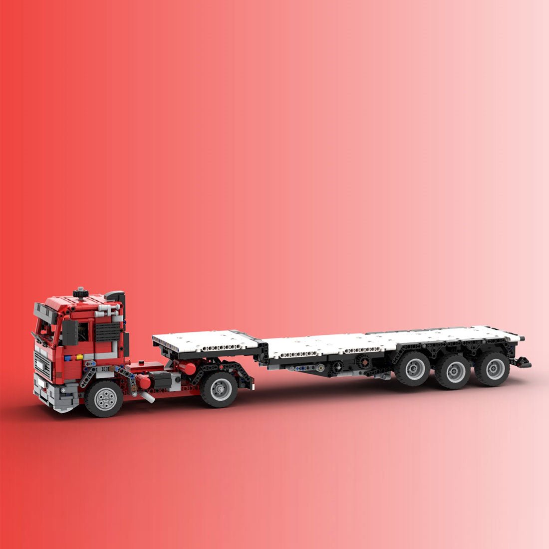 MOC - 119907 Tieflader mit Kranwagen Klemmbausteine - LesDiy - Klemmbausteine