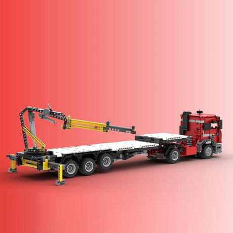 MOC - 119907 Tieflader mit Kranwagen Klemmbausteine - LesDiy - Klemmbausteine