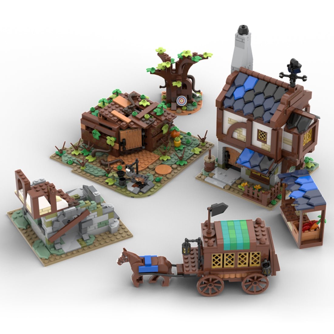 MOC - 120195 Mittelalterliches Dorfpaket 21325 Alt. Bauen Klemmbausteine - LesDiy - Klemmbausteine