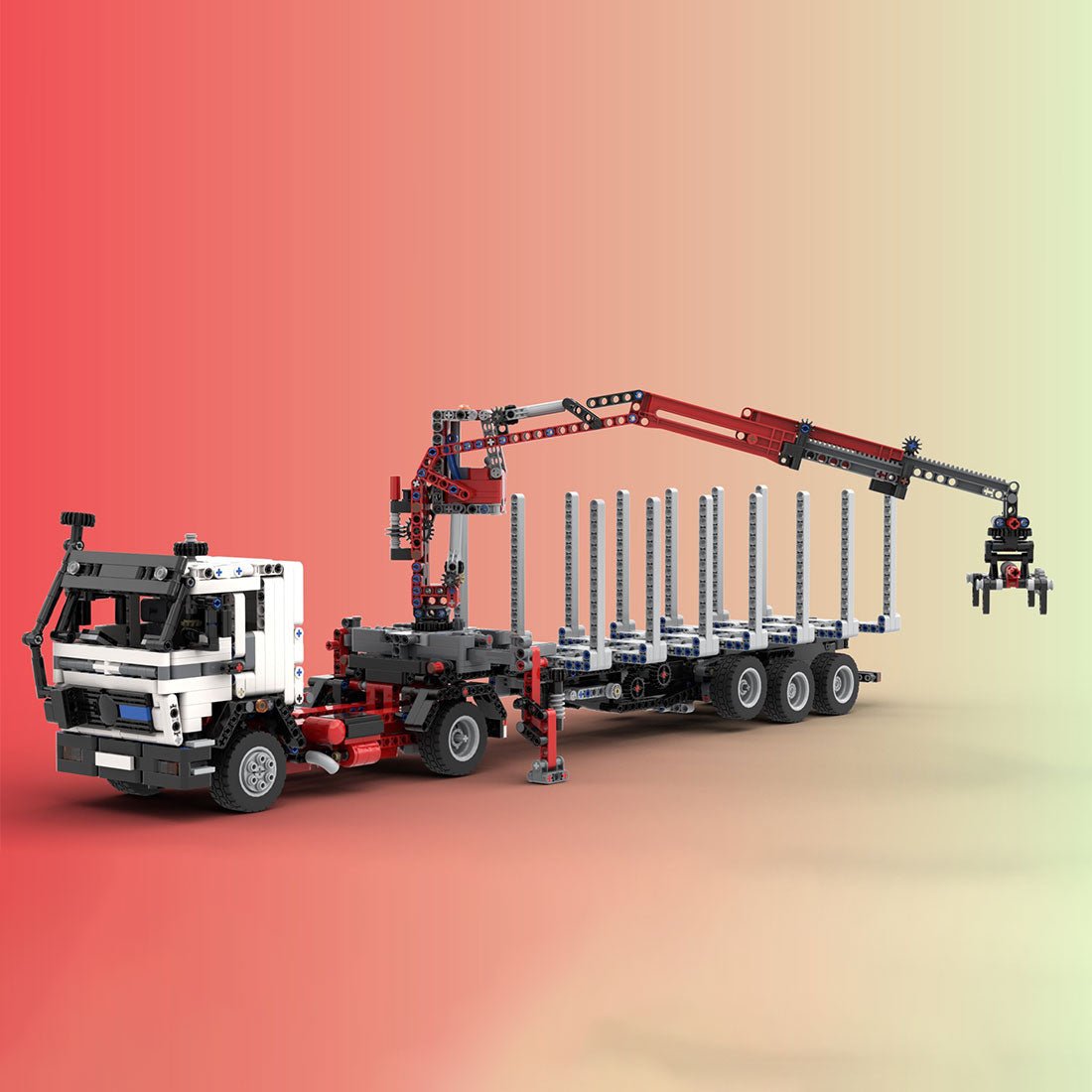 MOC - 120647 NG - 1632 & Forstanhänger mit Kranwagen Klemmbausteine - LesDiy - Klemmbausteine