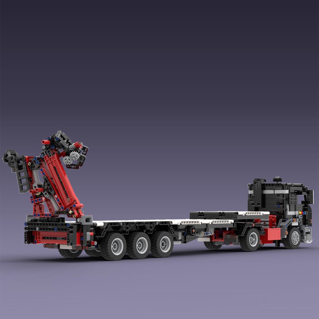 MOC - 120709 Tieflader mit Kranwagen Klemmbausteine - LesDiy - Klemmbausteine