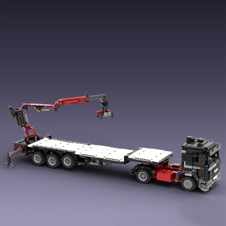 MOC - 120709 Tieflader mit Kranwagen Klemmbausteine - LesDiy - Klemmbausteine