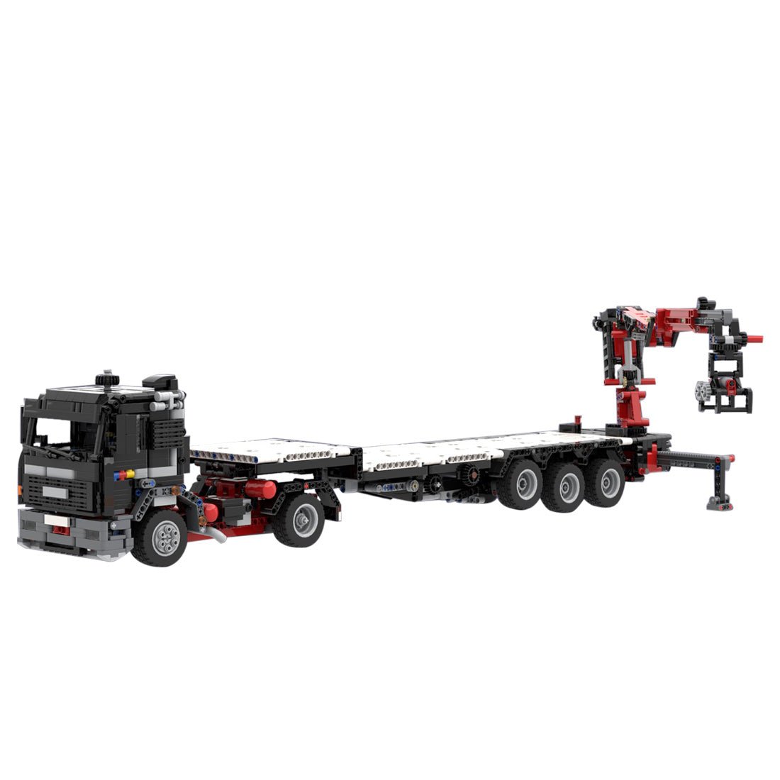 MOC - 120709 Tieflader mit Kranwagen Klemmbausteine - LesDiy - Klemmbausteine