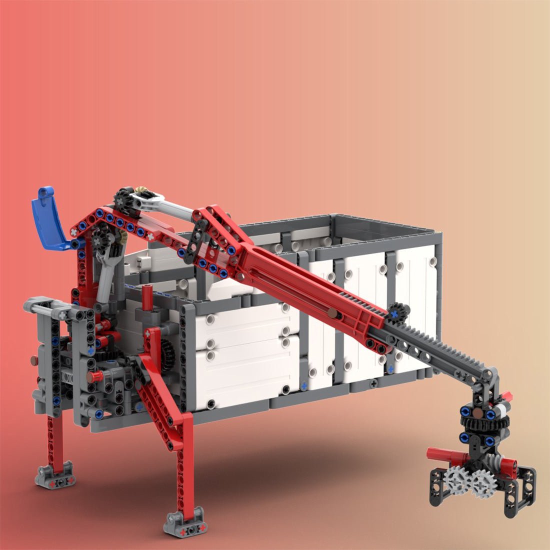 MOC - 120710 OF Hookloader & Crane Container Truck Klemmbausteine - LesDiy - Klemmbausteine