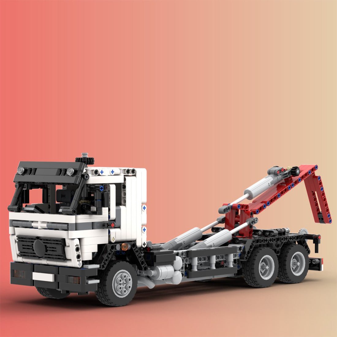 MOC - 120710 OF Hookloader & Crane Container Truck Klemmbausteine - LesDiy - Klemmbausteine