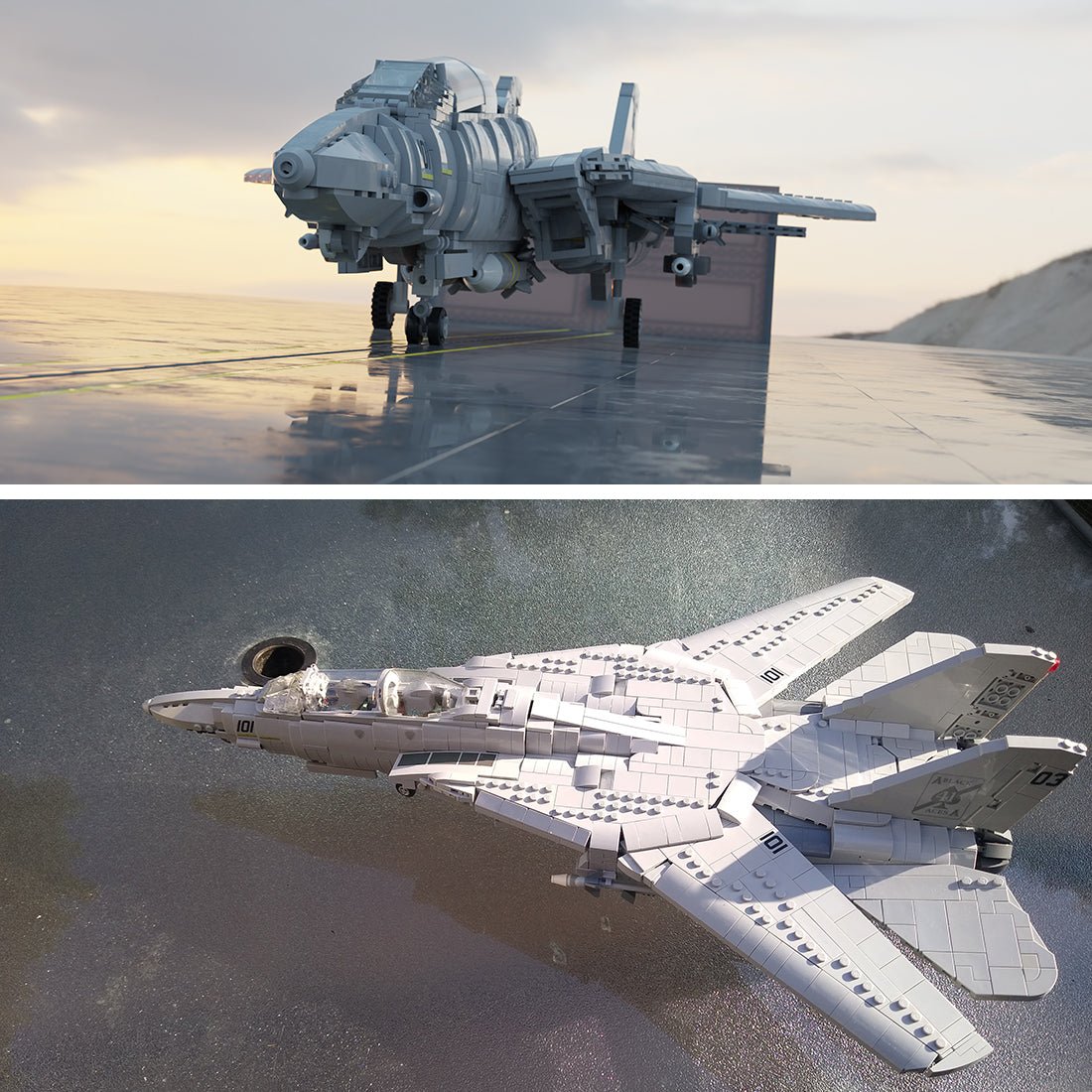 MOC - 121573 F14 Tomcat Flugzeugmodell Klemmbausteine - LesDiy - Klemmbausteine