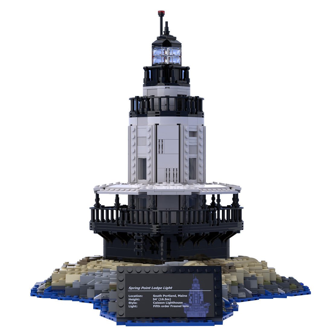 MOC - 124429 Spring Point Ledge Lighthouse with base Klemmbausteine - LesDiy - Klemmbausteine