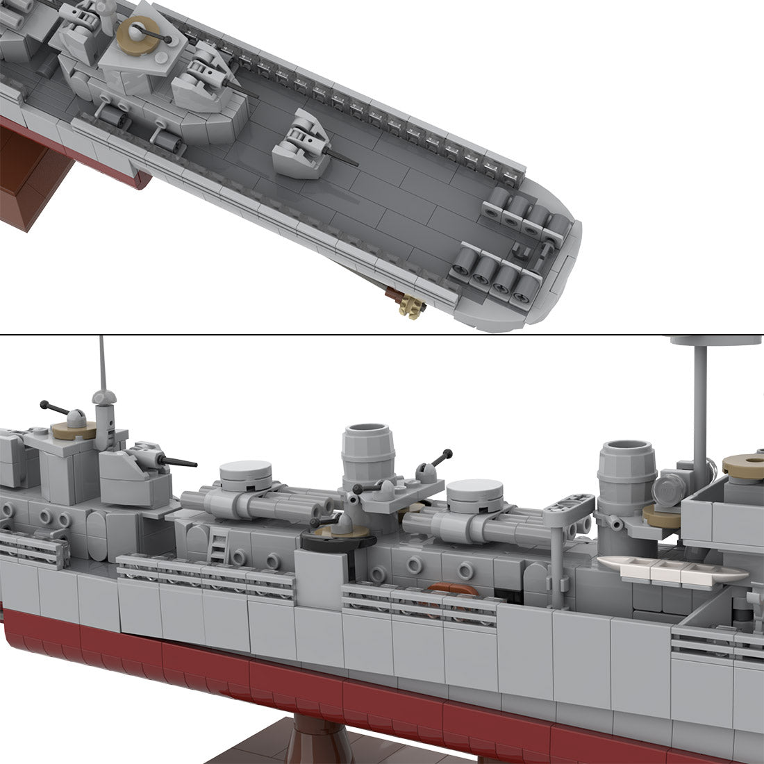 MOC - 124716 1/200 Scale Fletcher - Class Destroyer - LesDiy - Klemmbausteine