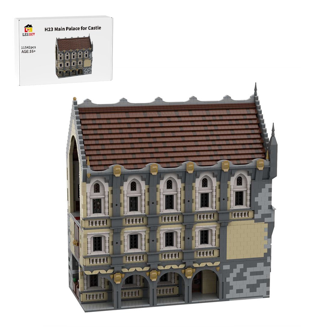MOC - 131268 H23 Hauptpalast mit Bedienstetenquartieren, Küche, königlichem Appartement und Thronsaal - LesDiy - Klemmbausteine