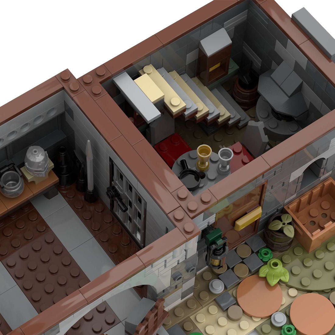 MOC - 131416 Mittelalterliche animierte elektrische Windmühle Klemmbausteine - LesDiy - Klemmbausteine