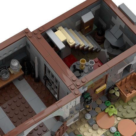 MOC - 131416 Mittelalterliche animierte elektrische Windmühle Klemmbausteine - LesDiy - Klemmbausteine