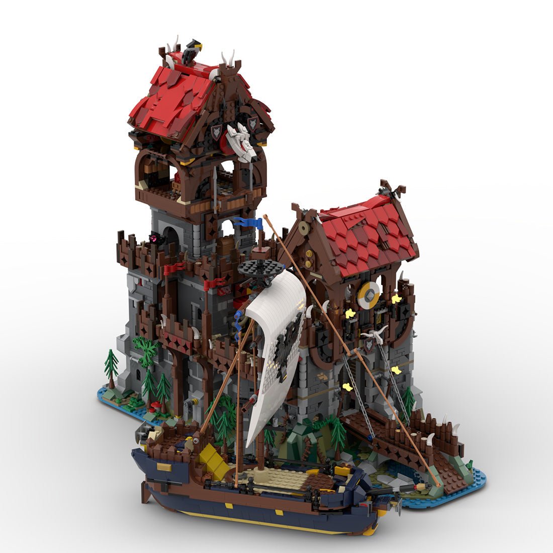 MOC - 136695 Wolfpack Tower & Medieval Ship Klemmbausteine - LesDiy - Klemmbausteine