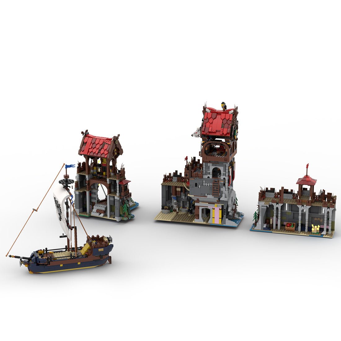 MOC - 136695 Wolfpack Tower & Medieval Ship Klemmbausteine - LesDiy - Klemmbausteine