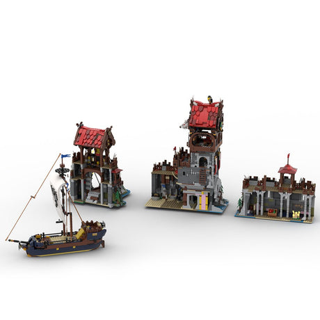 MOC - 136695 Wolfpack Tower & Medieval Ship Klemmbausteine - LesDiy - Klemmbausteine
