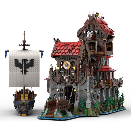 MOC - 136695 Wolfpack Tower & Medieval Ship Klemmbausteine - LesDiy - Klemmbausteine