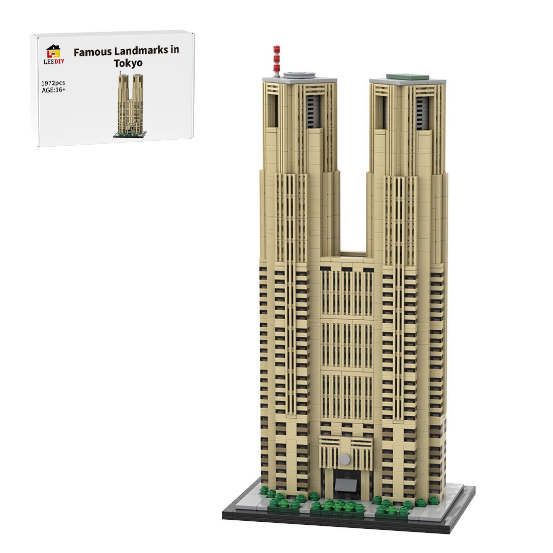 MOC - 153517 Tokyo Metropolitan Government Building 1:800 Scale (Tochō) Klemmbausteine - LesDiy - Klemmbausteine