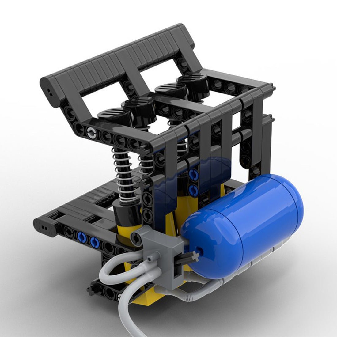 MOC - 157730+MOC - 164704 Three Cylinder Pneumatic Engine & Manual Air Pump Klemmbausteine - LesDiy - Klemmbausteine