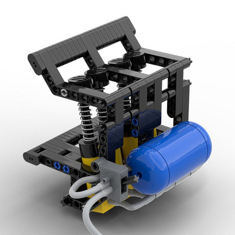 MOC - 157730+MOC - 164704 Three Cylinder Pneumatic Engine & Manual Air Pump Klemmbausteine - LesDiy - Klemmbausteine
