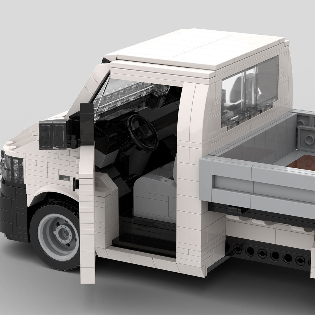 MOC-158193 VW T5 Transporter Flatbed Klemmbausteine-LesDiy-Klemmbausteine