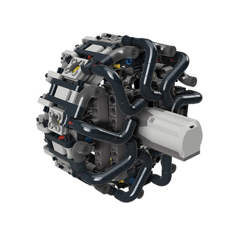 MOC - 158931 9 Cylinder Radial Engine Klemmbausteine - LesDiy - Klemmbausteine