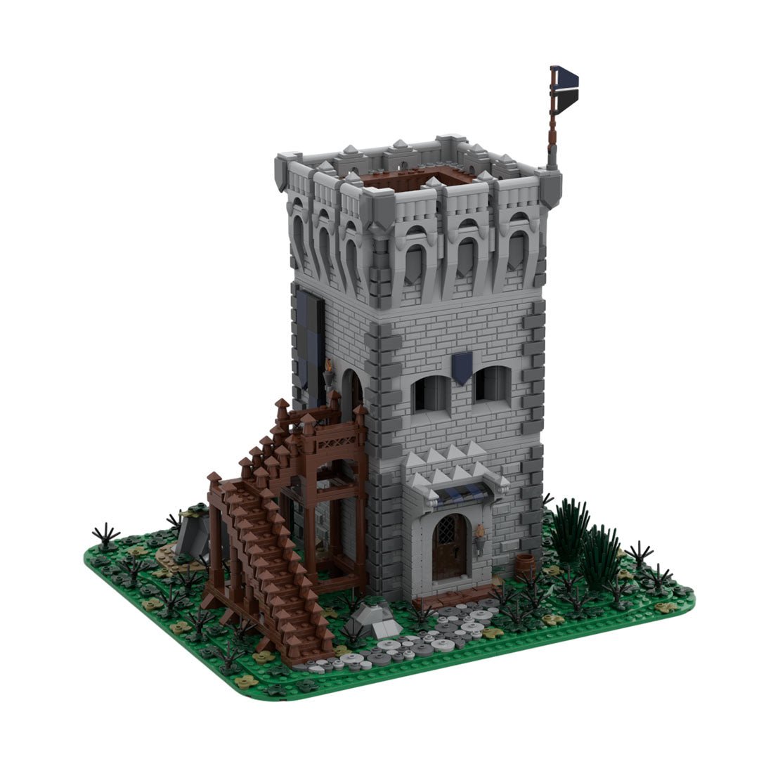 MOC - 159468 Mittelalterlicher Außenposten Black Falcon Castle Klemmbausteine - LesDiy - Klemmbausteine