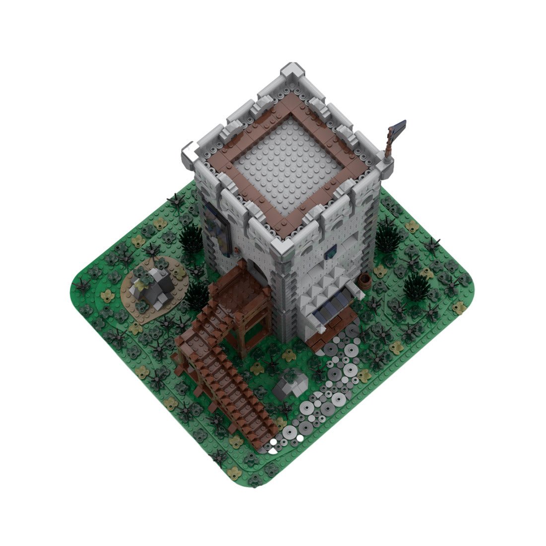 MOC - 159468 Mittelalterlicher Außenposten Black Falcon Castle Klemmbausteine - LesDiy - Klemmbausteine