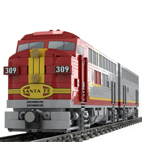 MOC - 160782 Diesel Locomotive EMD F7 Santa Fe Klemmbausteine - LesDiy - Klemmbausteine