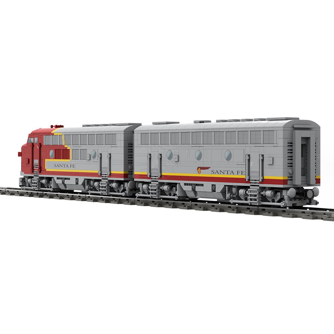 MOC - 160782 Diesel Locomotive EMD F7 Santa Fe Klemmbausteine - LesDiy - Klemmbausteine
