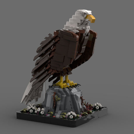 MOC - 161001+MOC - 161100 American Bald Eagle with Flag Klemmbausteine - LesDiy - Klemmbausteine