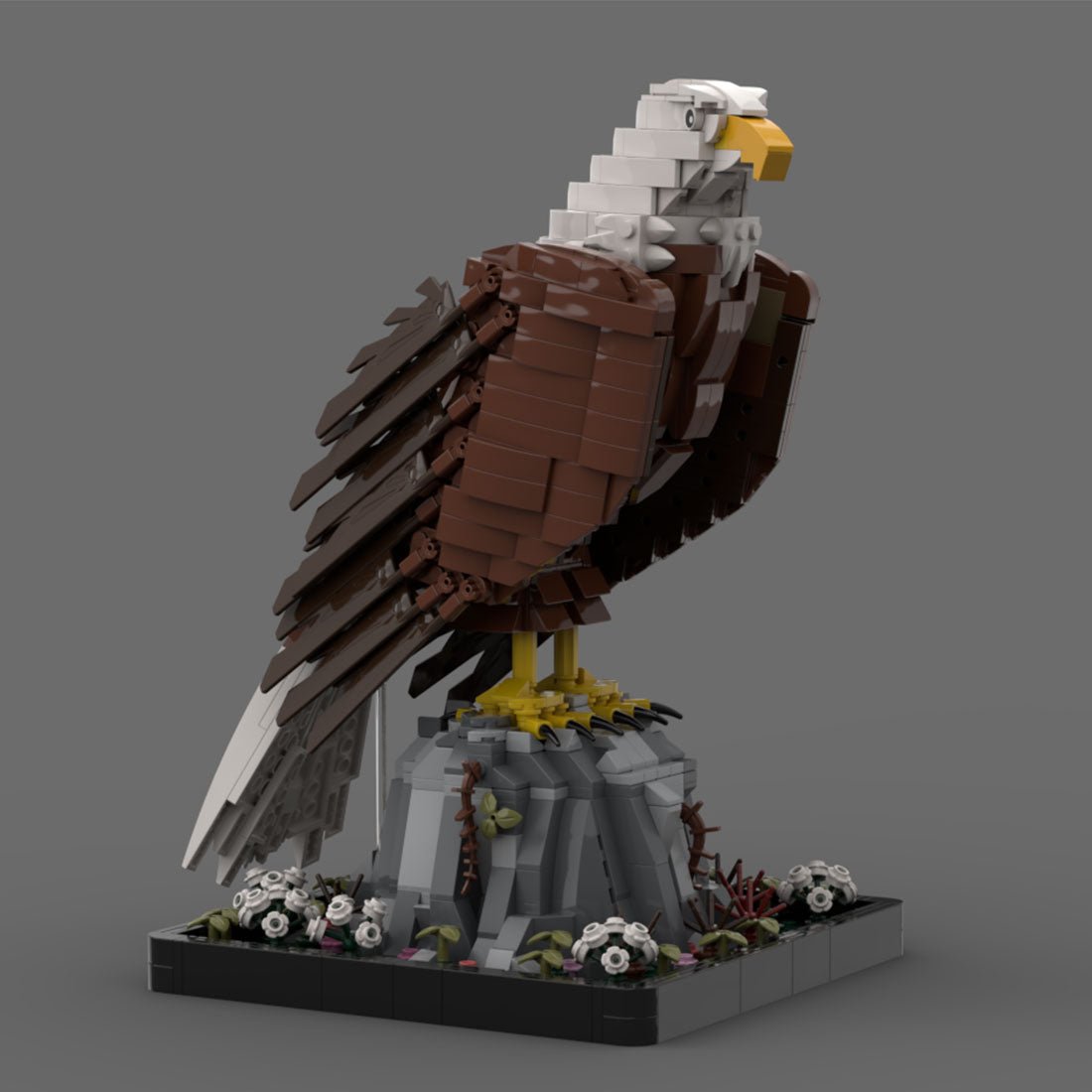 MOC - 161001+MOC - 161100 American Bald Eagle with Flag Klemmbausteine - LesDiy - Klemmbausteine