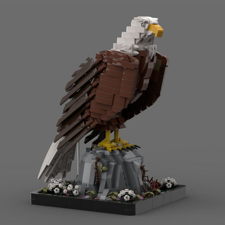 MOC - 161001+MOC - 161100 American Bald Eagle with Flag Klemmbausteine - LesDiy - Klemmbausteine
