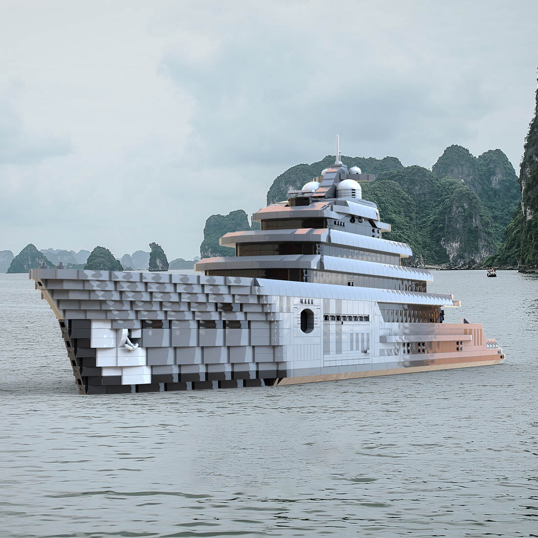 MOC - 162171 Super - Luxus - Großyacht Klemmbausteine - LesDiy - Klemmbausteine