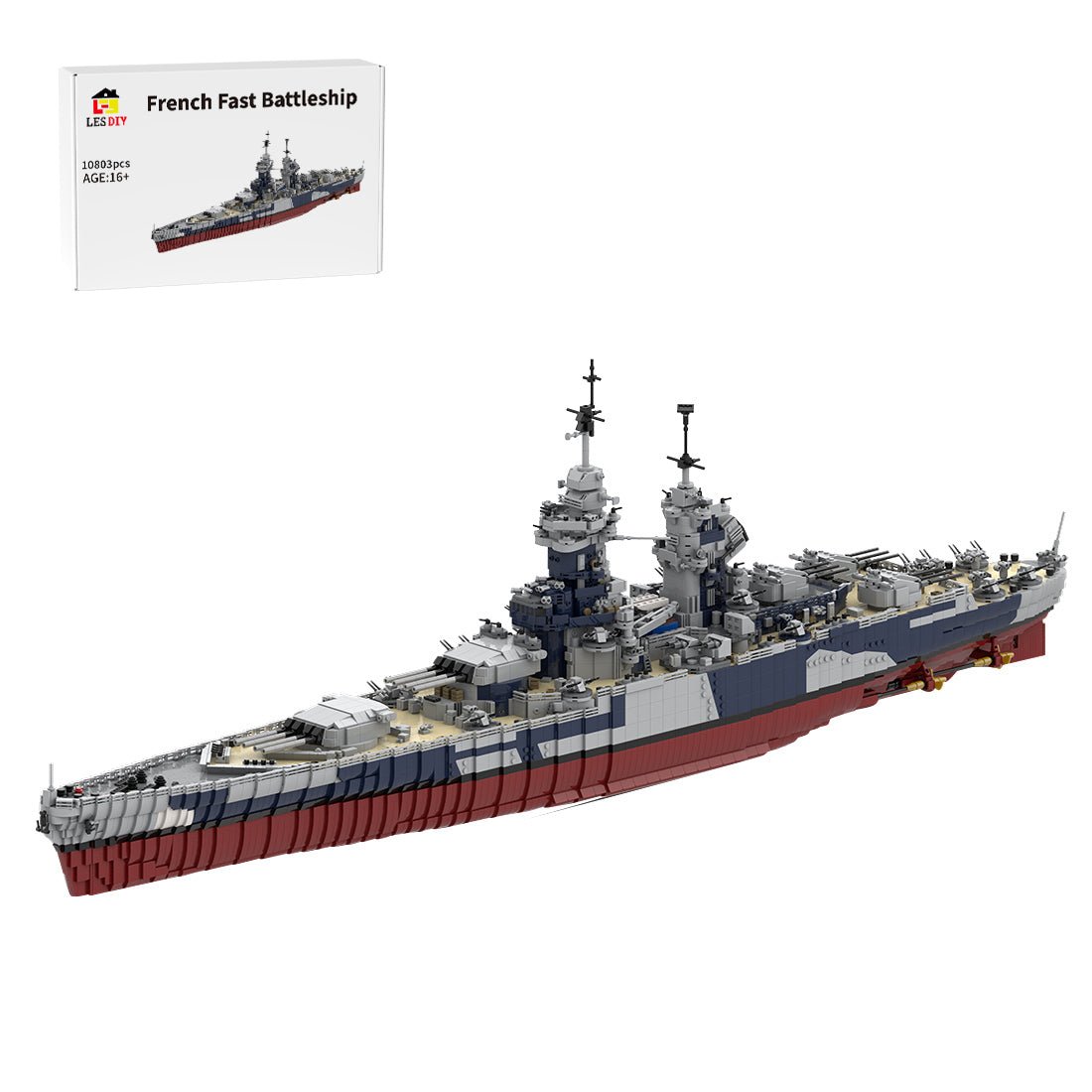 MOC - 163300 1/200 French Battleship Richelieu Klemmbausteine - LesDiy - Klemmbausteine