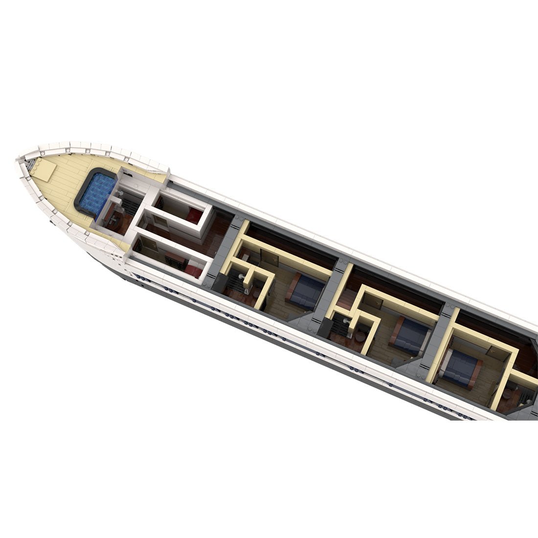 MOC - 164155 White Large Luxury Yacht Klemmbausteine - LesDiy - Klemmbausteine